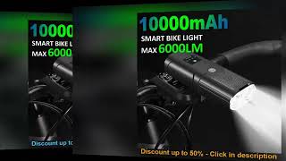 NEWBOLER Smart Bicycle Light Front 10000mAh Bike Light 6000Lumen Waterproof  USB Charging MTB R