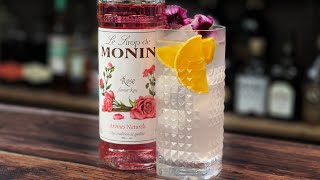 Monin Rose Syrup Cocktail - RHUBARB \u0026 ROSE Collins Riff