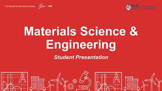 CDE e-Open House 2026: Materials Science & Engineering (Student Presentation)