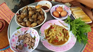 ต้มหอยโข่ง ของกินบ้านนาหายาก รอเป็นปีถึงจะได้กิน ☆ ຕົ້ມຫອຍໂຂ່ງຈ້ຳແຈ່ວ ກິນເຂົ້າເຊົ້າເດີ.