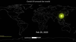 Corona Virus spread visualization using Python and Cartopy in Dark theme