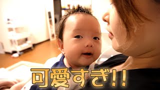 【生後1ヶ月】 急激にベロが成長した赤ちゃんが面白い😛 / A baby with a rapidly growing tongue is interesting.