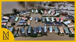 Extent of flooding across UK revealed in aerial footage