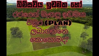 බිම්සවිය ඉඩමක, රජයේ ඉඩමක හෝ රජයෙන් මැනපු පුද්ගලික ඉඩමක Plan එකේ පිටපතක් ගන්නේ කොහොමද