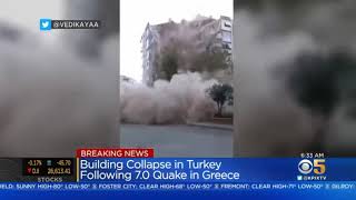 7.0 Earthquake In Aegean Sea Shakes Turkey, Greece; Buildings Toppled, Tsunami Floods Streets