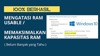 CARA LENGKAP MENGATASI RAM USABLE