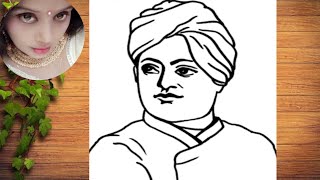 How to draw swami Vivekananda easy step by step / Swami Vivekananda Drawing /Vivekananda drawing
