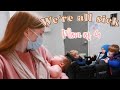 VERY SICK DAY IN THE LIFE WITH A NEWBORN AND 3 TODDLERS | LIFE OF A STAY AT HOME MOM WITH A NEWBORN