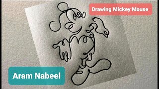 One line drawing Mickey Mouse | A Mickey Mouse Cartoon | Disney Shows