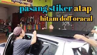 wrapping stiker..!! kap atas mobil suzuki swif, hitam doff oracal