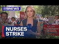 Thousands of nurses and midwives rally for pay | 9 News Australia