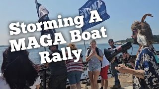 Storming A MAGA Boat Rally! - Robby Roadsteamer