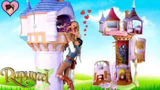 Barbie Rapunzel Tower Dollhouse with Bedroom , Kitchen Long Hair!