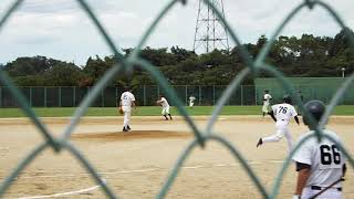 2019年マスターズ甲子園大阪予選準決勝(寝屋川公園第2野球場)ＰＬ学園ＯＢ 13-9 都島工ＯＢ 2019/7/21 １回裏 桑田真澄氏のピッチング(被安打5、1奪三振、3失点)