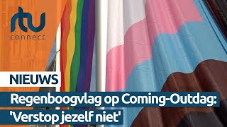 Scholieren hijsen regenboogvlag op Coming-Outdag: 'Gewoon respect geven'