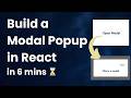 Build a Modal Popup in React in 6 minutes! (Beginner Friendly) 🪟 #reactjs #frontendinterview