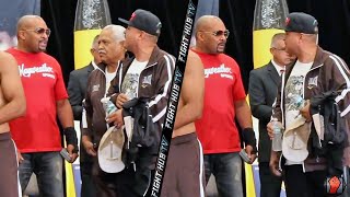 ROBERT GARCIA YELLS AT LEONARD ELLERBE AT WEIGH IN OVER SAYING HES A CHEATER