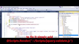 MVC - Fix Error - Unable to set property 'unobtrusive' of undefined or null reference with comments