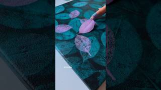 Leaves imprints / Leaves painting / Leaf imprints / Easy painting / #acrylicpainting #vinillna