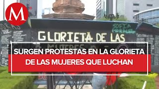 Protestan colectivos feministas en Paseo de la Reforma