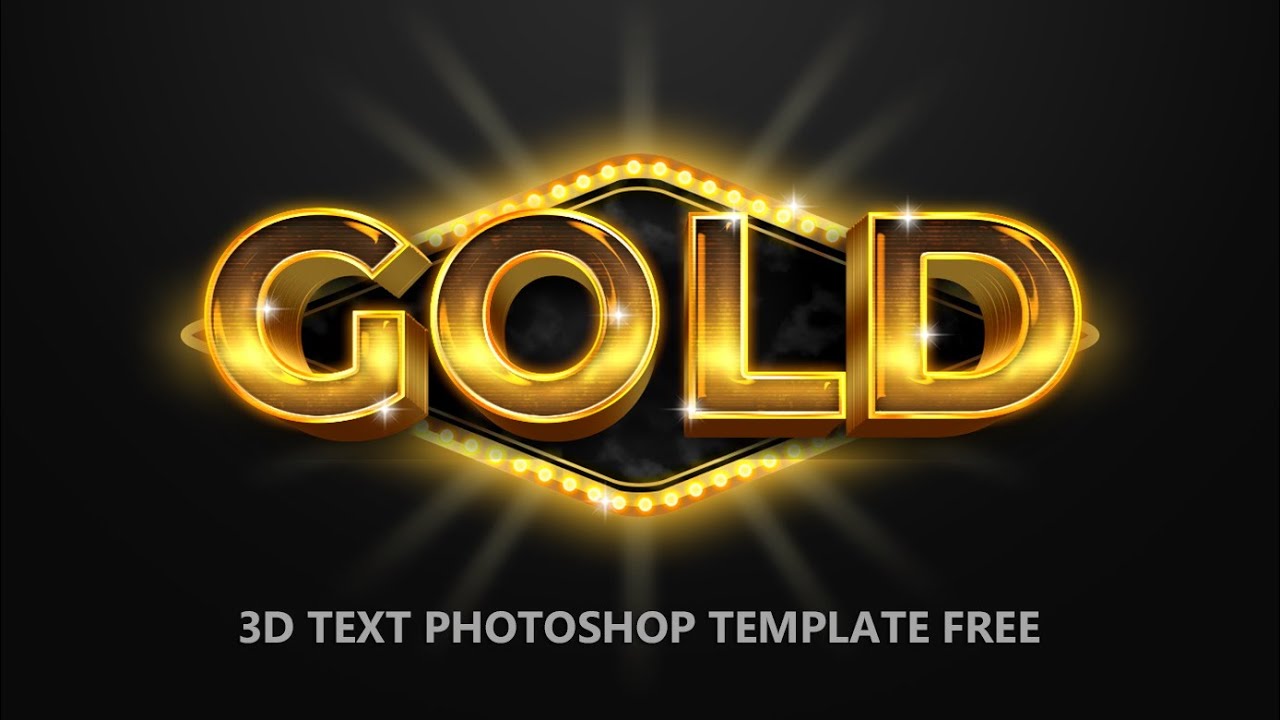 GOLD 3D Text Editable Photoshop | FREE PSD Style 113 - YouTube