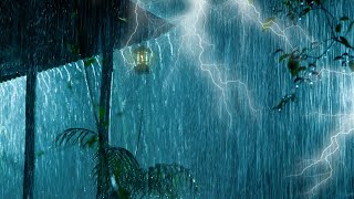 Heavy Stormy Night with Torrential Rainstorm & Very Huge Thunder ⚡⛈ Thunderstorm