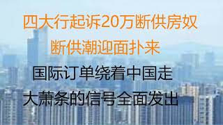 财经冷眼：最新！4大行起诉20万断供房奴，断供潮来了 ！请求延迟还贷上热搜！国际订单绕着中国走，唯一增长支柱外贸熄火，萧条的信号全面发出！（20220408第767期）