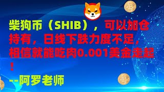 柴狗币（SHIB），可以加仓持有，日线下跌力度不足，相信就能吃肉0 001美金走起！--数字货币区块链投资，火币，okex，币安交易所视频教程