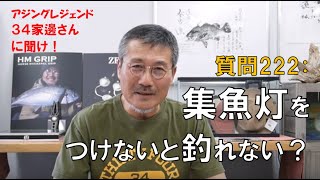 【アジング】質問 [ 222 ]：集魚灯をつけないと釣れない？【３４家邊に聞け！】