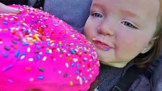 HUGE DONUT vs NiKO BEAR!! Ultimate Family Vacation routine with Dinosaurs, Play Park, and Swimming!