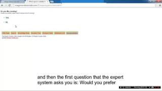 Expert Systems Lesson 1 Using an expert system