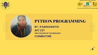DT based video }PYTHON PROGRAMMING| SNS INSTITUTIONS