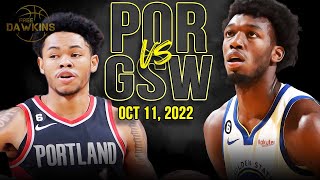 Golden State Warriors vs Portland Trail Blazers Full Game Highlights | Oct 11, 2022 | FreeDawkins