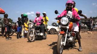 The Liberian bikers who wear pink to stop getting robbed