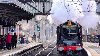 LMS 6233 Duchess of Sutherland Powers Up The ECML- The Valentine's White Rose 12/02/22