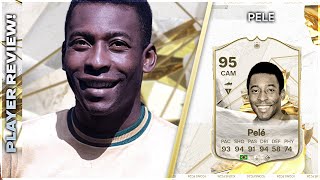 IS HE STILL USABLE IN APRIL???!!! BASE ICON 95 RATED PELE PLAYER REVIEW - EA FC24 ULTIMATE TEAM