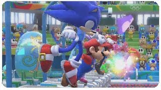 Mario & Sonic at the Rio 2016 Olympic Games Wii U - 100m Freestyle Swimming All Characters Gameplay