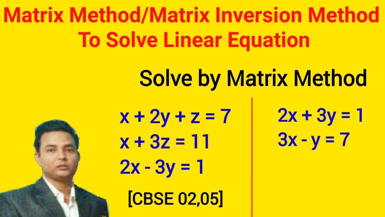 Matrix Method / Matrix Inversion Method To Solve Linear Equations Of ...