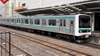 【珍しい4番線入線】535M 常磐線 E501系K702編成 普通 いわき行 水戸駅4番線 入線 0315-01