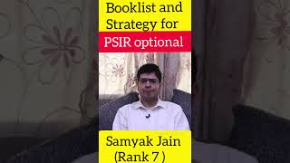 Booklist and strategy for PSIR optional | Samyak Jain ( Rank 7 )