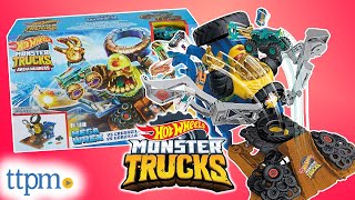 Hot Wheels Monster Trucks Arena Smashers Mega-Wrex vs Crushzilla Takedown Playset