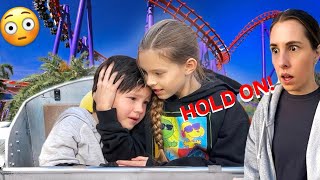 PEYTON TAKES TODDLER BROTHER ON RIDE to FACE HIS FEAR! 😳🎢