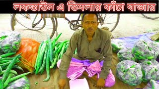 লকডাউন এ ডিমলার কাঁচা বাজার । Dimler raw market at lockdown