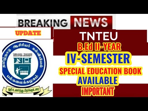 TNTEU B.Ed II-YEAR: SPECIAL EDUCATION BOOK AVAILABLE FOR ELECTIVE ...