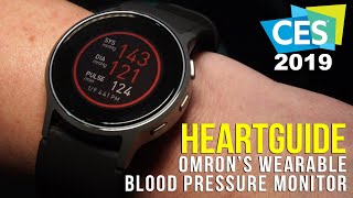 Omron HeartGuide Smart Wearable Blood Pressure Monitor at CES 2019!