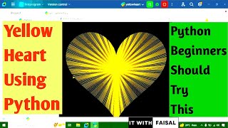 Yellow Heart Shape Pattern Using Python Turtle Graphics | How To Create Graphics With Python Turtle