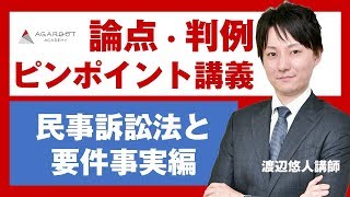 【司法試験・予備試験】論点・判例ピンポイント講義 民事訴訟法と要件事実 渡辺悠人講師｜アガルートアカデミー司法試験・予備試験