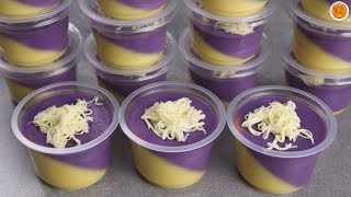 Ube Cheese Jelly Flan | How to Make Leche Gulaman with Ube and Cheese | Mortar and Pastry