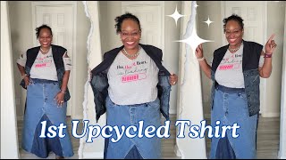 [831]1st Time Tshirt Upcycle Project! EASY Plus-Size Tshirt Upcycle Idea!