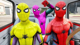 ALL SPIDER-MAN Dancing In The Car | العناكب في السيارة سبايدرمان